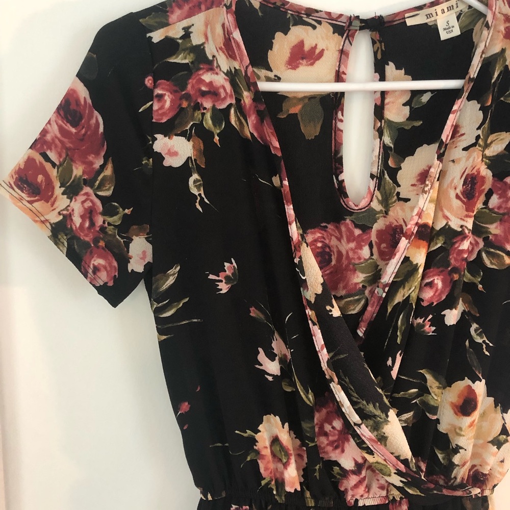 Floral Romper with Long Cape